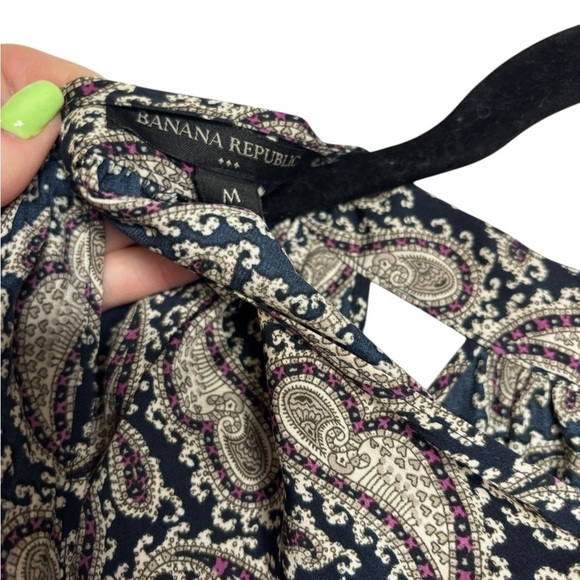 Banana Republic Women’s Long Sleeve Paisley Blouse Size Medium - Picture 5 of 11